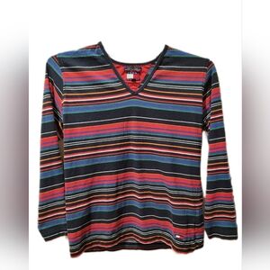 Vintage Tommy Hilfiger Neck Long Sleeve Striped Shirt